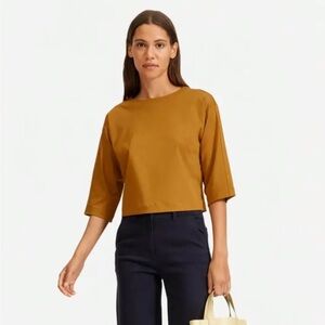 Everlane xs luxe cotton crop tee mustard excellent condition